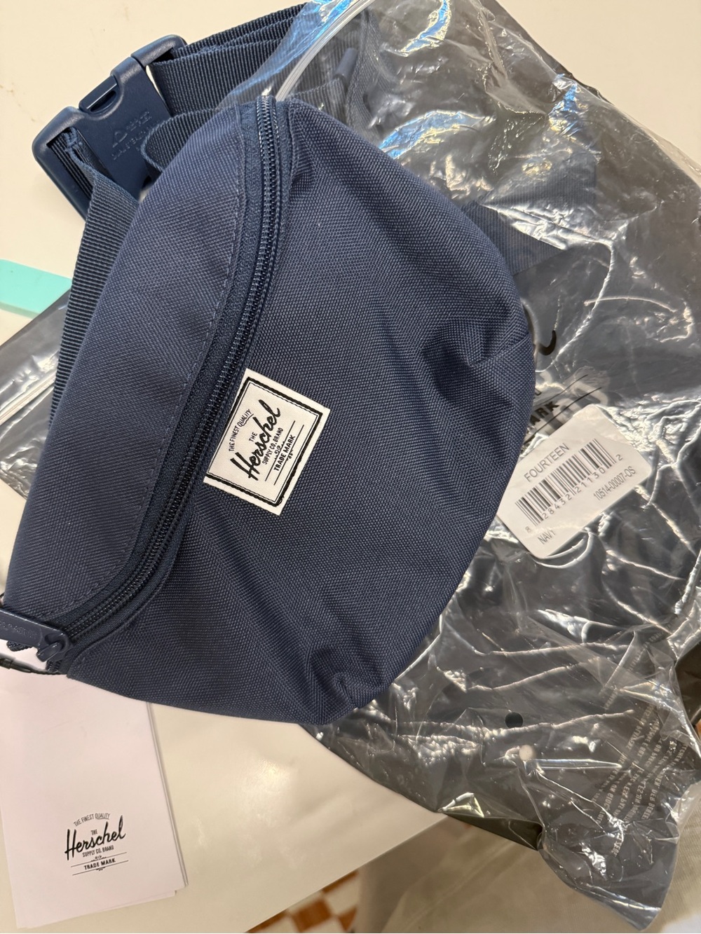 Herschel Supply Company Navy Waist Pack with White Logo Patch